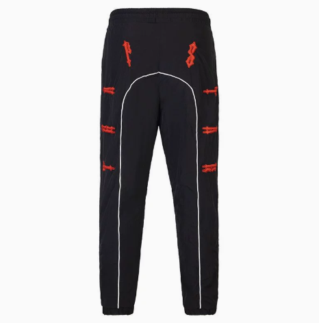 Color-blocked embroidered letter windproof sports set Black