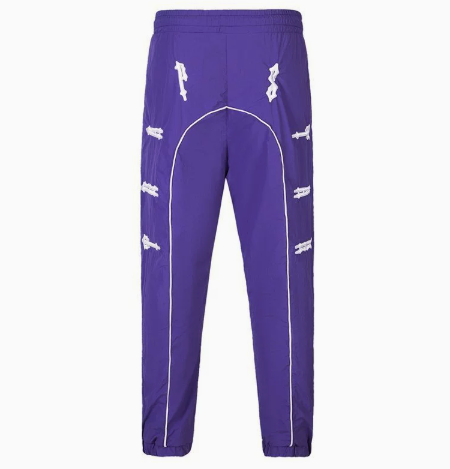 Color-blocked embroidered letter windproof sports set Purple