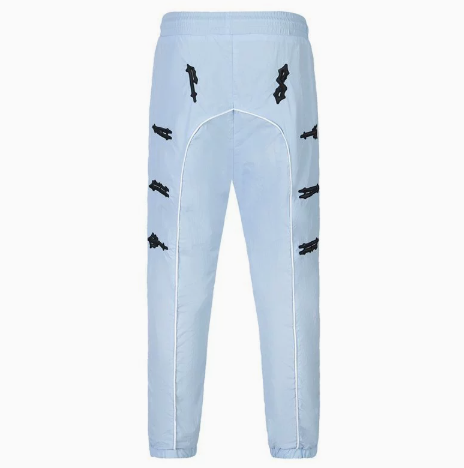 Color-blocked embroidered letter windproof sports set Sky Blue