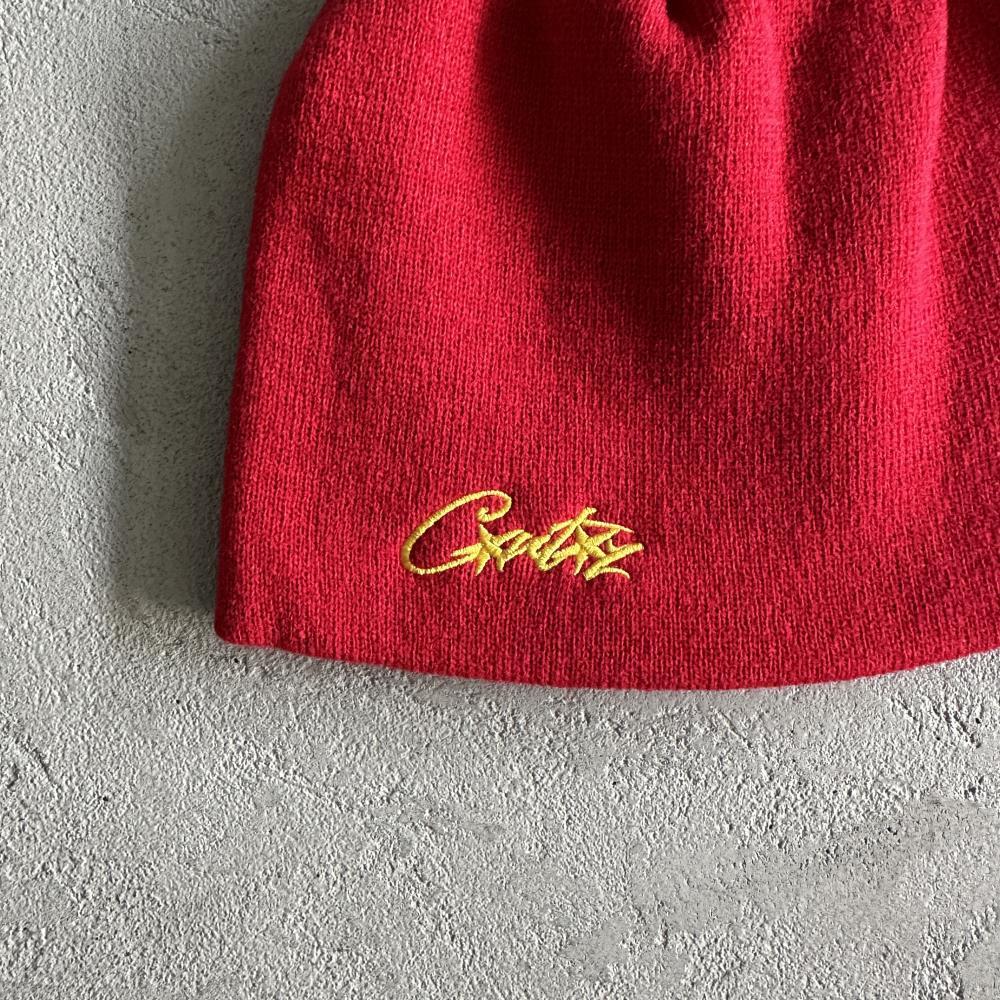 Side embroidered cold hat-red