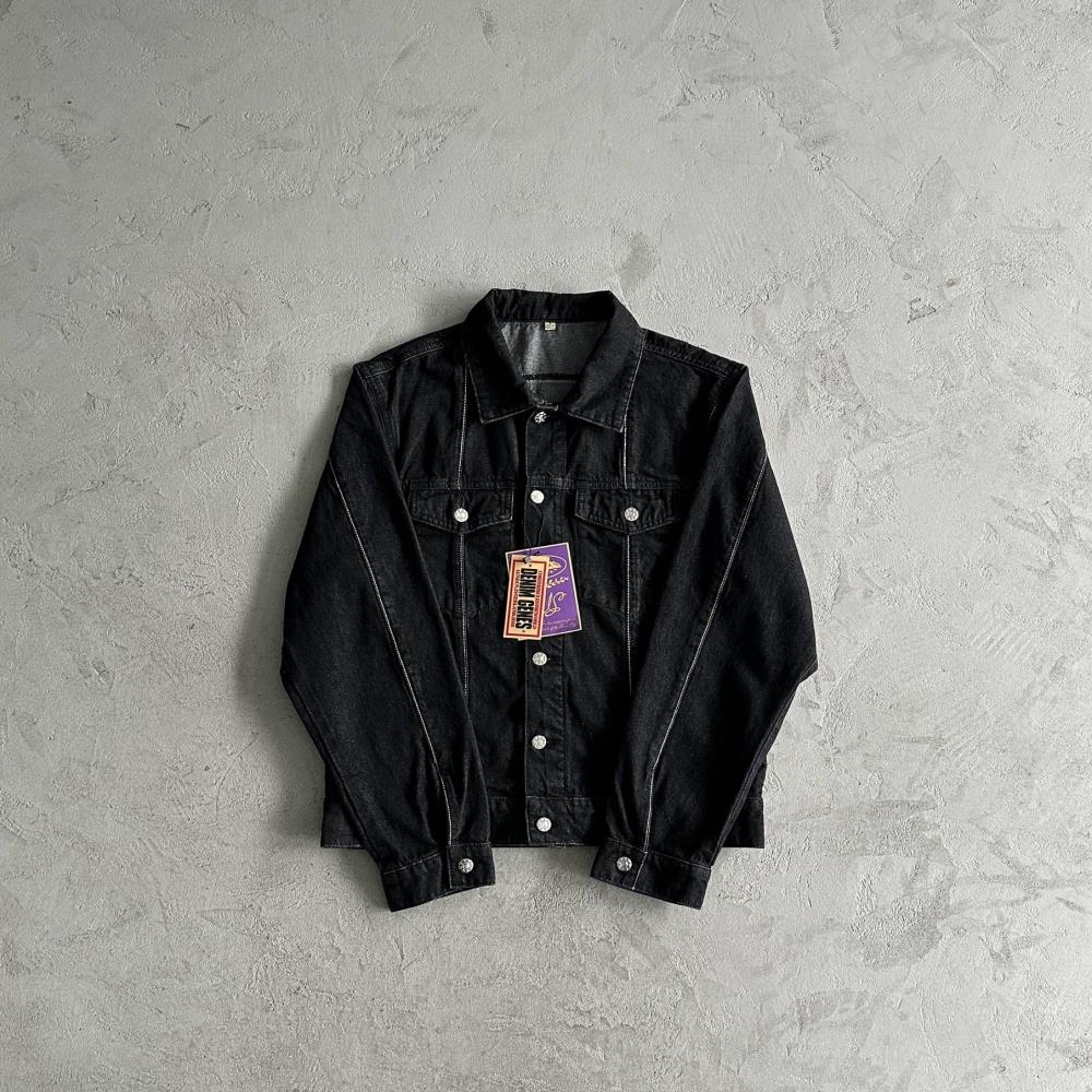 c-star denim jacket-black