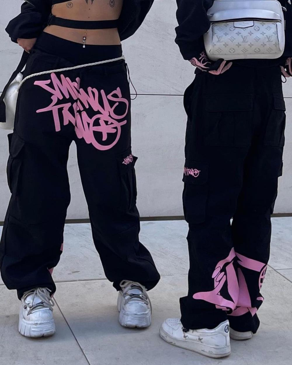 Black Graff Cargos (Pink Logo)