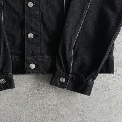 c-star denim jacket-black