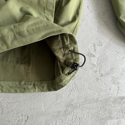 Slant pocket military green jacket