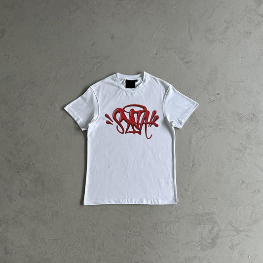 chrome tee-white red