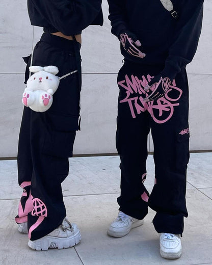 Black Graff Cargos (Pink Logo)