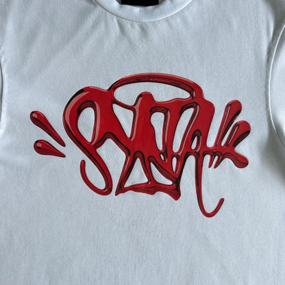 chrome tee-white red