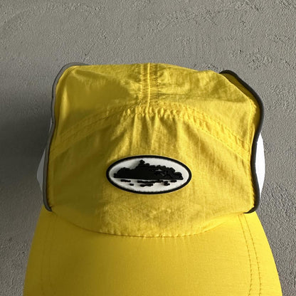 drawstring hat yellow