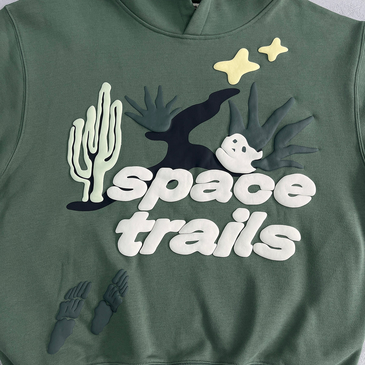 BPM “space trails”hoodie - green