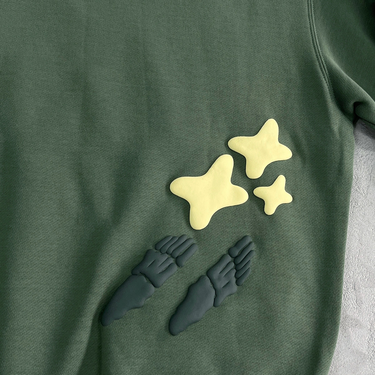 BPM “space trails”hoodie - green