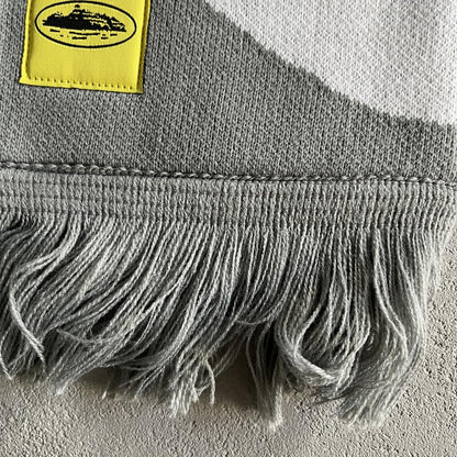 Grey and White Scarf-wraps