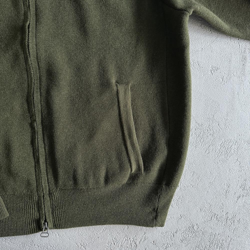 Knit zip up fleece-green