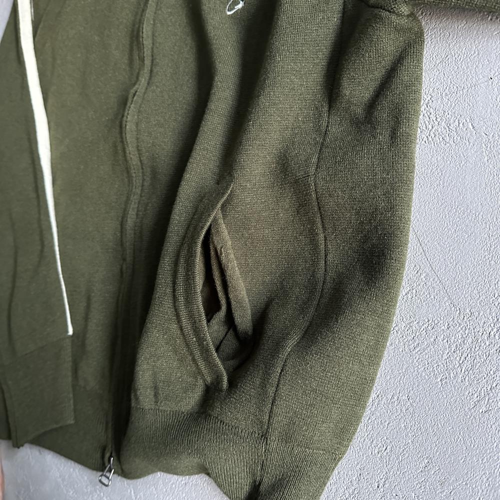 Knit zip up fleece-green