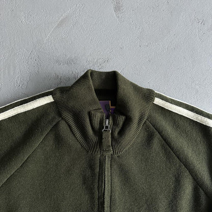 Knit zip up fleece-green