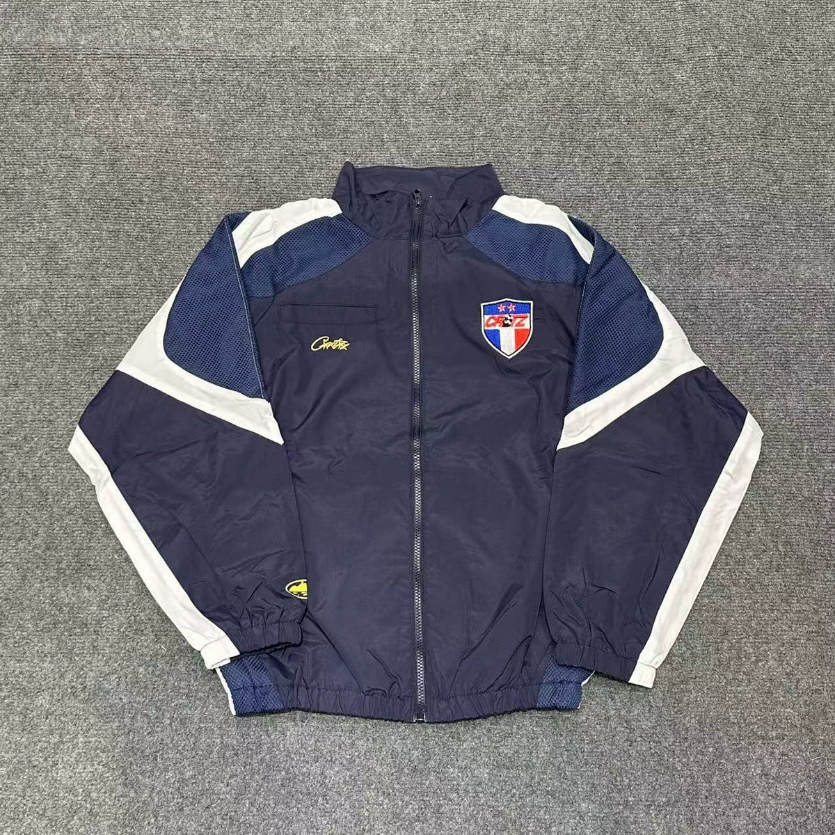 Corteiz Alcatraz Embroidered Logo Woven Casual Navy Sportswear Set