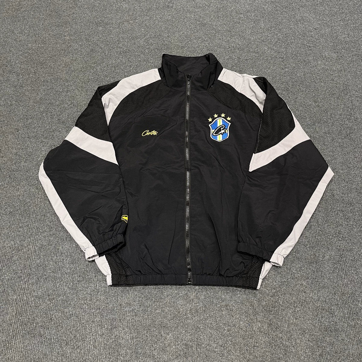Corteiz Alcatraz Embroidered Logo Woven Casual Black Sportswear Set