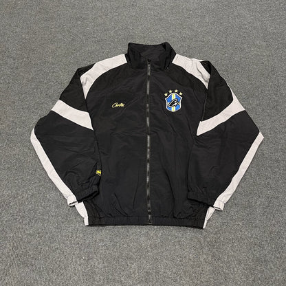 Corteiz Alcatraz Embroidered Logo Woven Casual Black Sportswear Set
