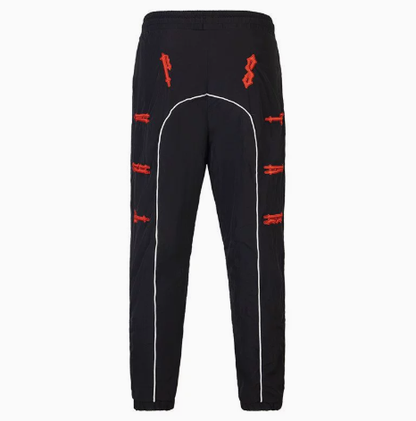 Color-blocked embroidered letter windproof sports set Black