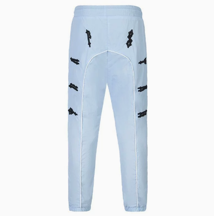 Color-blocked embroidered letter windproof sports set Sky Blue