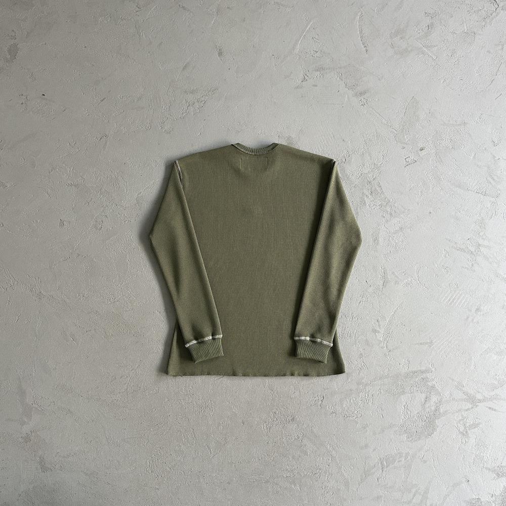 Waffle C Stars Long Sleeve-Army Green