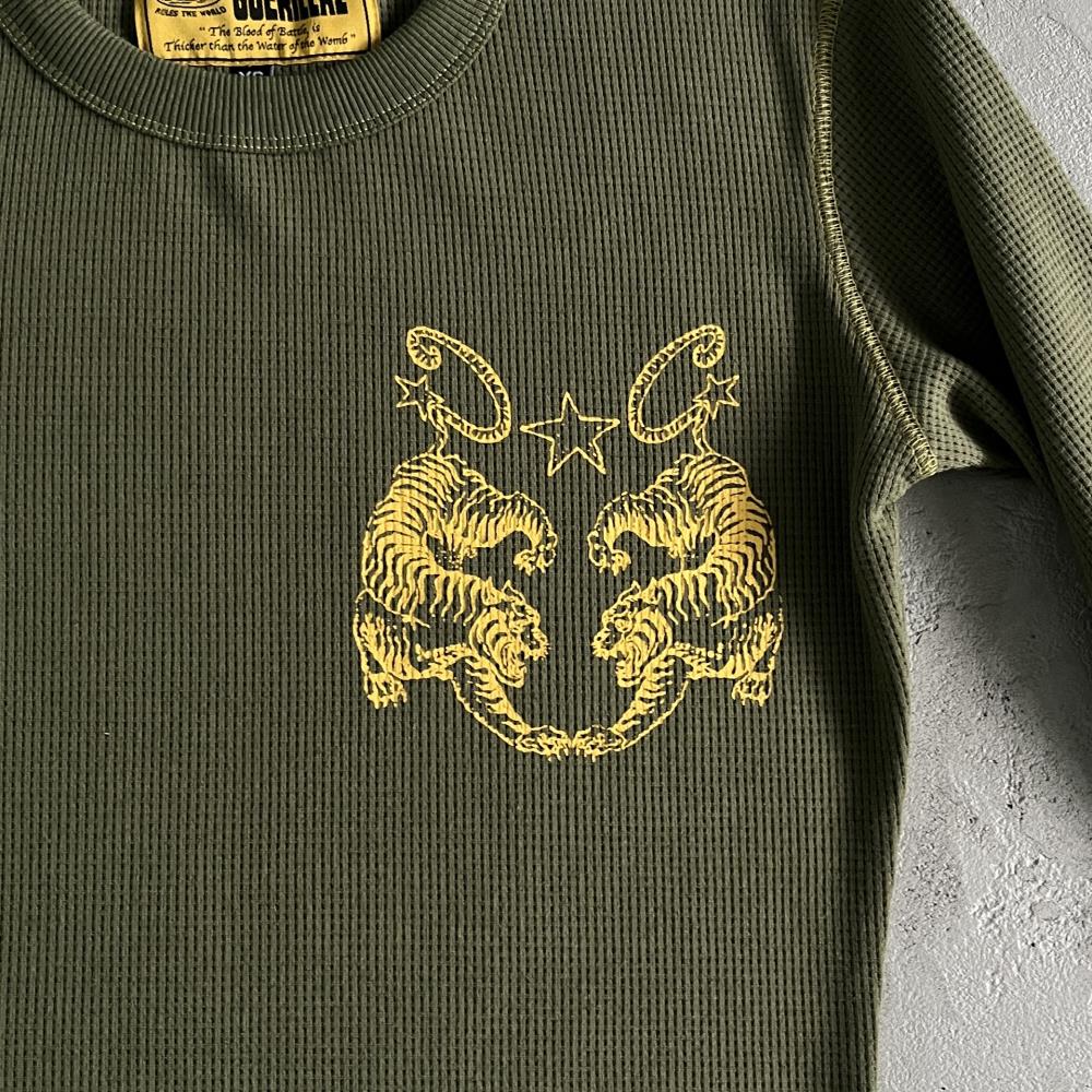 Waffle Tiger Stars Long Sleeve-Green