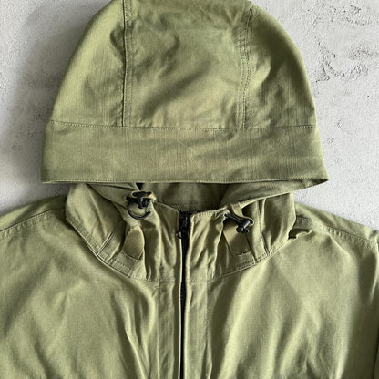 Slant pocket military green jacket