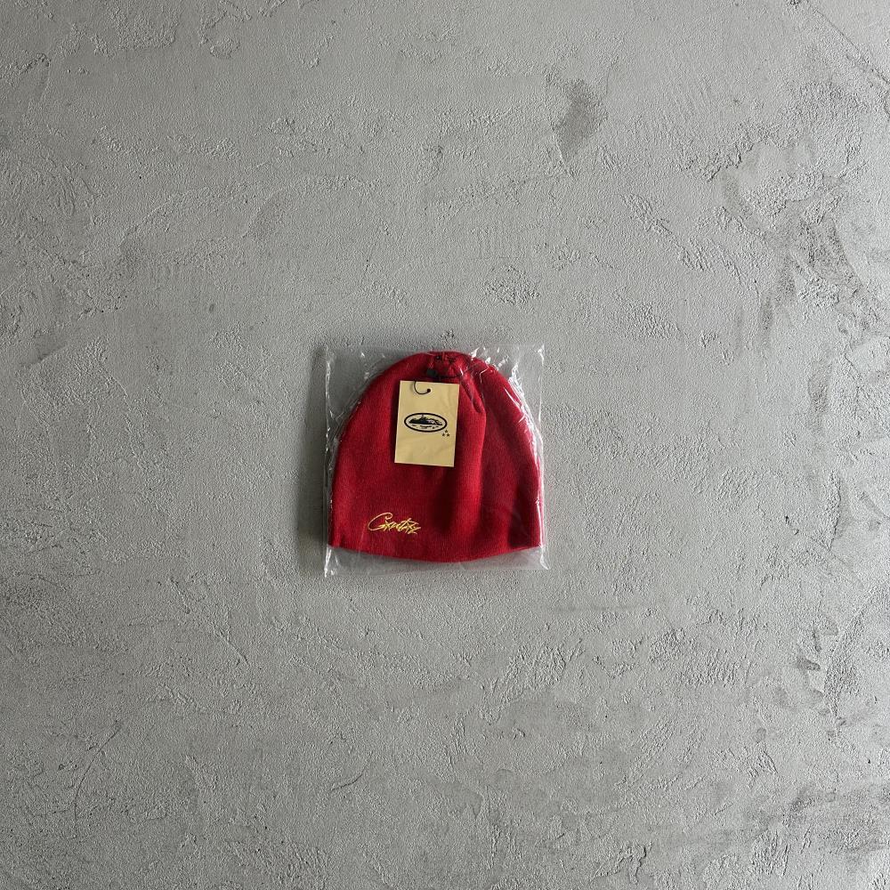 Side embroidered cold hat-red