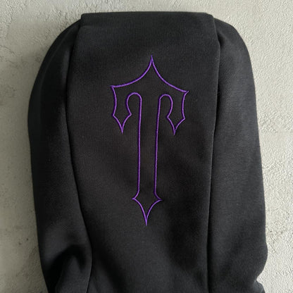 decdoded chenille 2.0 hooded tracksuit-blackpurple