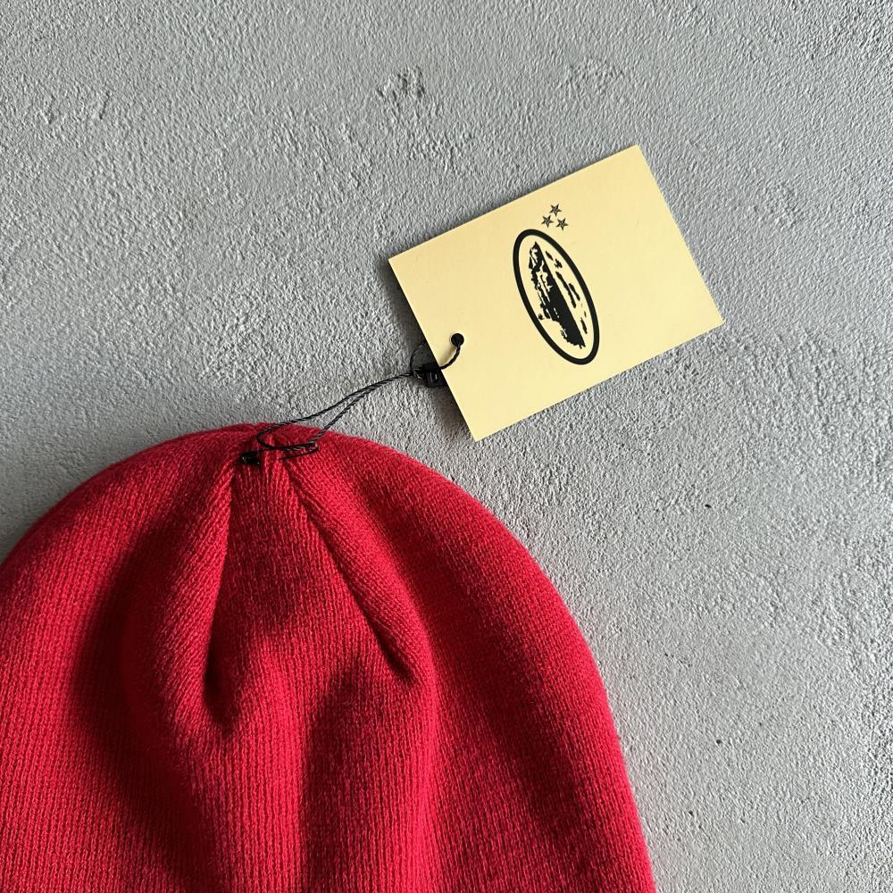 Side embroidered cold hat-red