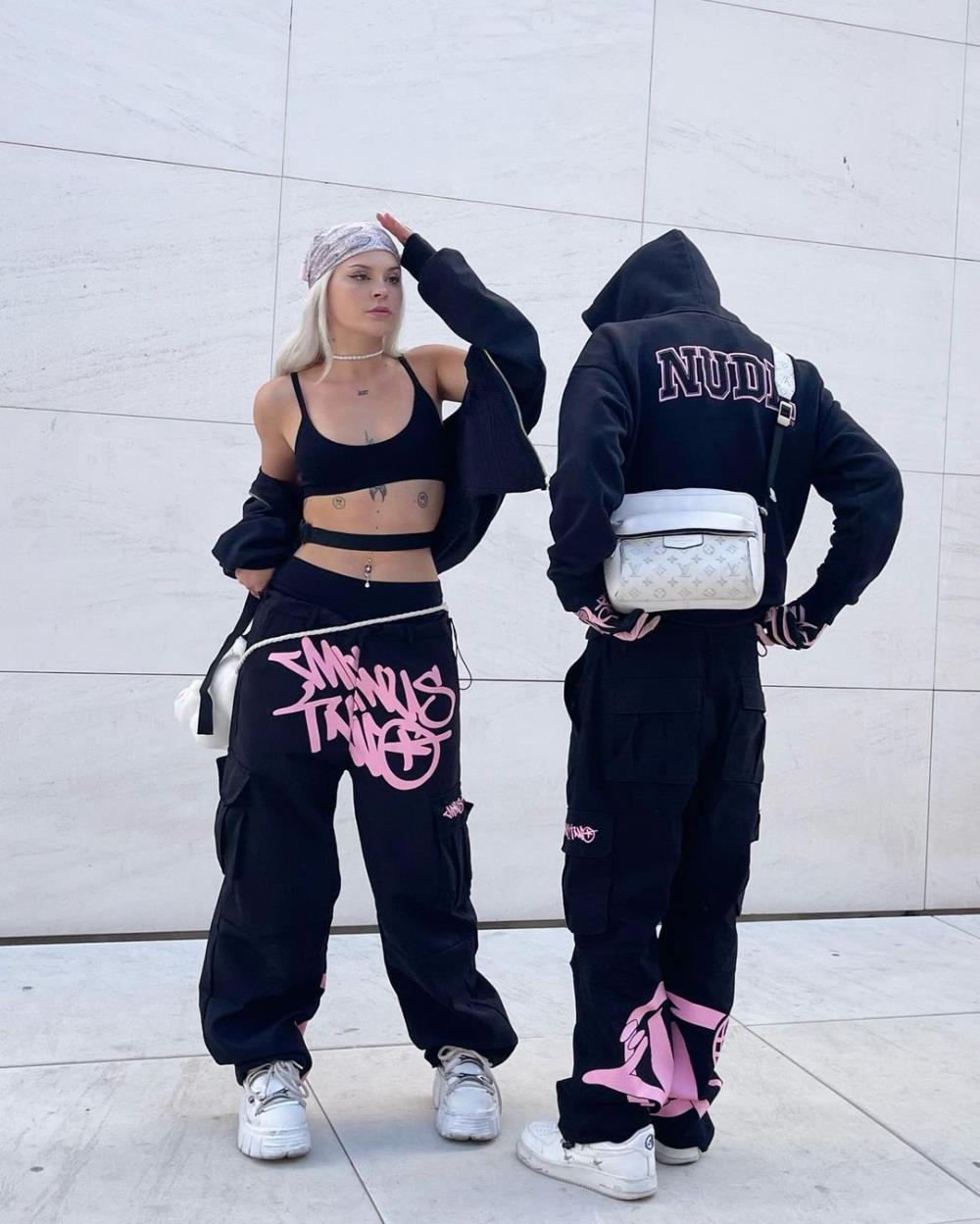 Black Graff Cargos (Pink Logo)