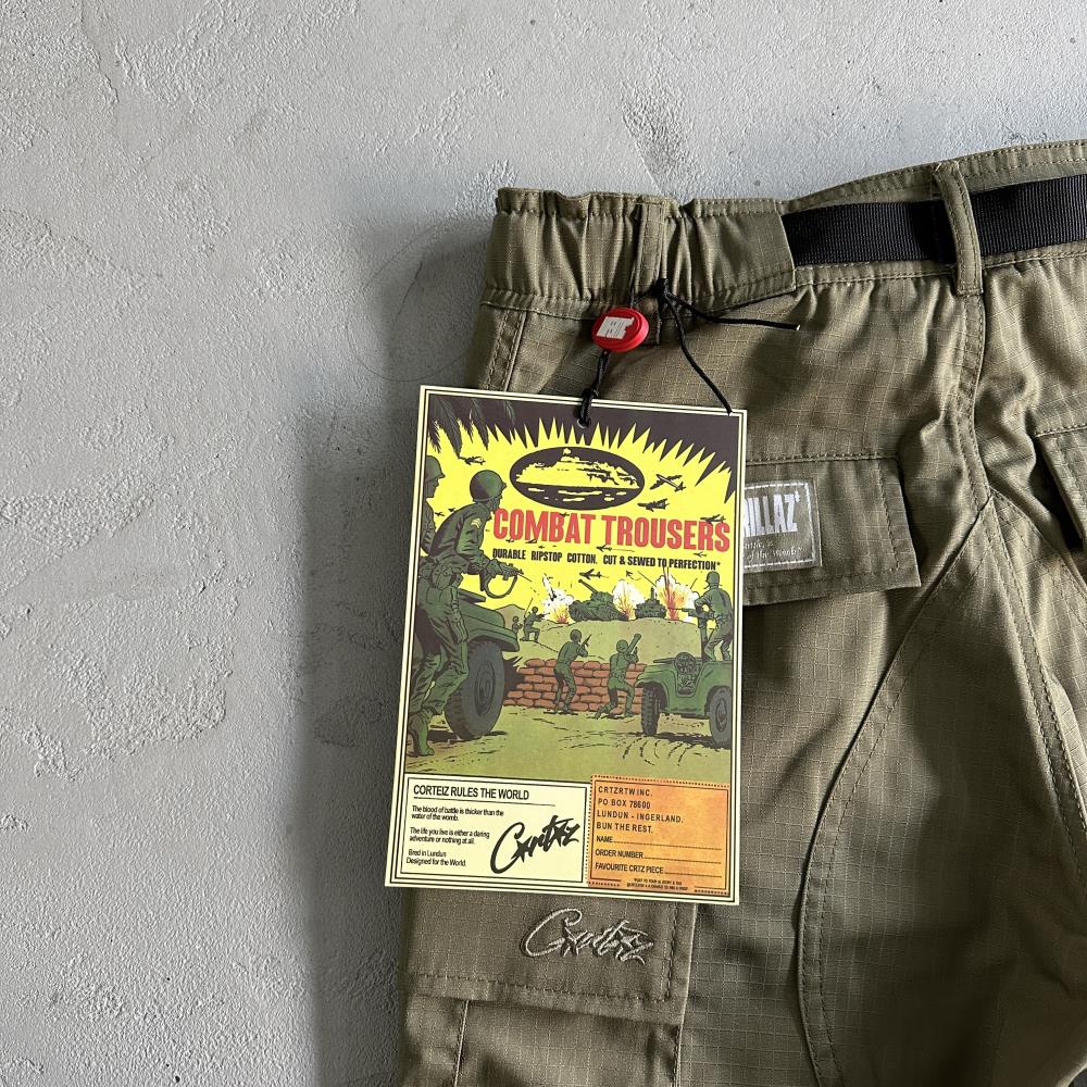 military green logo patch Cargos