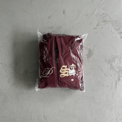 script zip through hoodie tracksuit-zinfandel