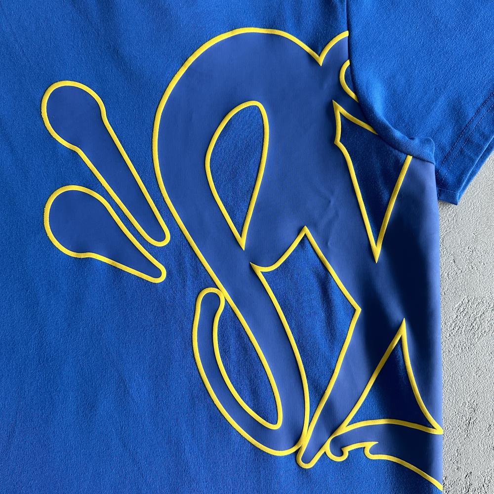 sy logo tee cobaltyellow blue