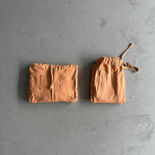 women's irongate cropped batwing zip hoodie-washed orange