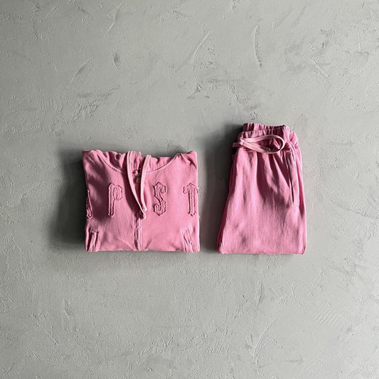 women's irongate cropped batwing zip hooide-washed pink