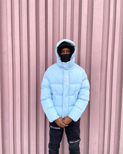 DECODED HOODED PUFFER 2.0 JACKET - ICE BLUE