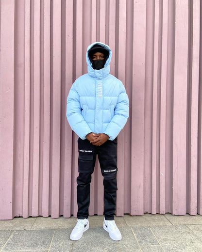 DECODED HOODED PUFFER 2.0 JACKET - ICE BLUE