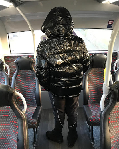 Shiny Black Irongate Jacket Detachable Hood