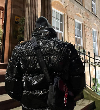 Shiny Black Irongate Jacket Detachable Hood