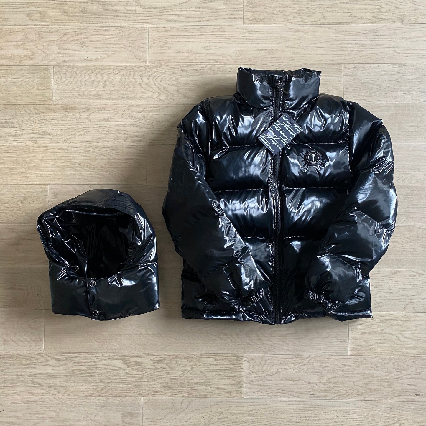 Shiny Black Irongate Jacket Detachable Hood